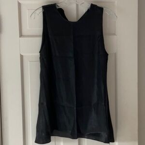 BRUNELLO CUCINELLI SILK BLACK SHIMMER TOP swing bottom elegant and gorgeous L